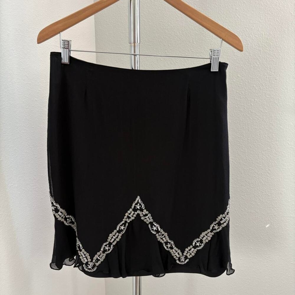 Black cache silk skirt